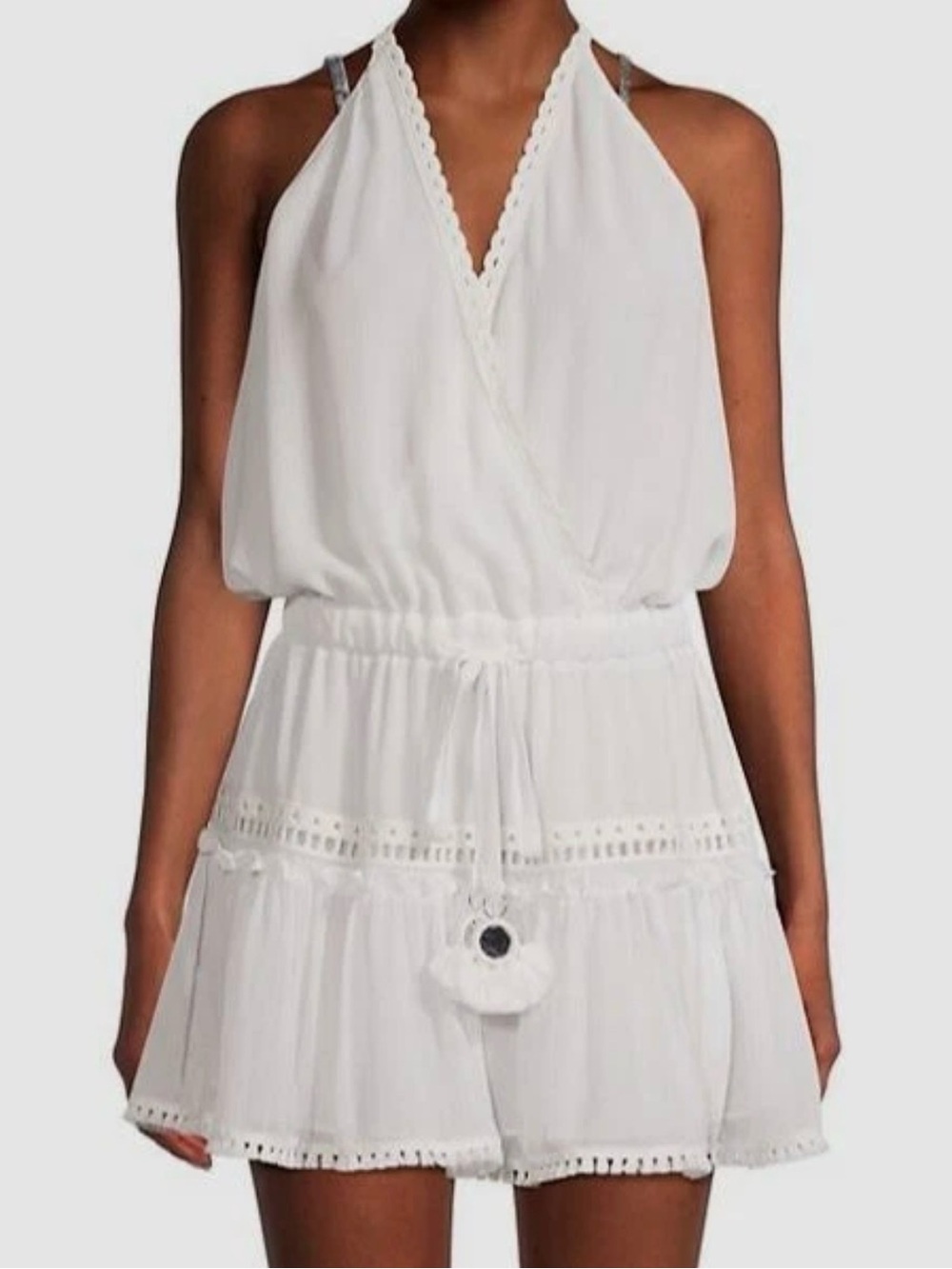 Ramy Brook Marla Black Halter Mini Dress / Swim Cover-Up NWT Size L